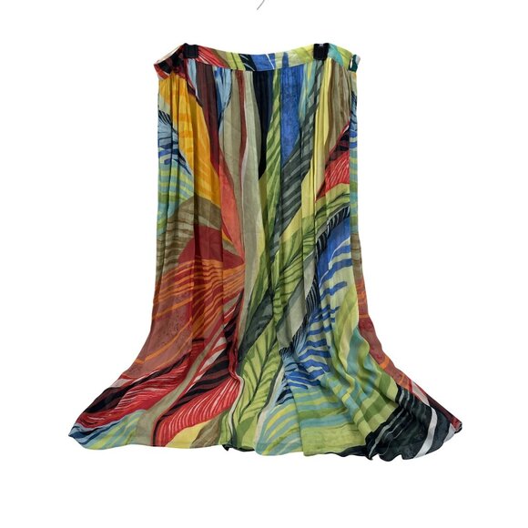 Chico's Maxi Skirt Size 2.5 Gathered Pleated Panels Multicolor Sz 14 NWT - Picture 1 of 7